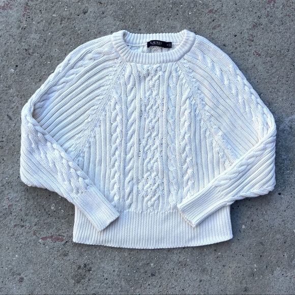 Ralph Lauren Black Label Sweaters - Ralph Lauren Black Label Heavy Cotton Cableknit Relaxed Sweater M Preppy Coastal
